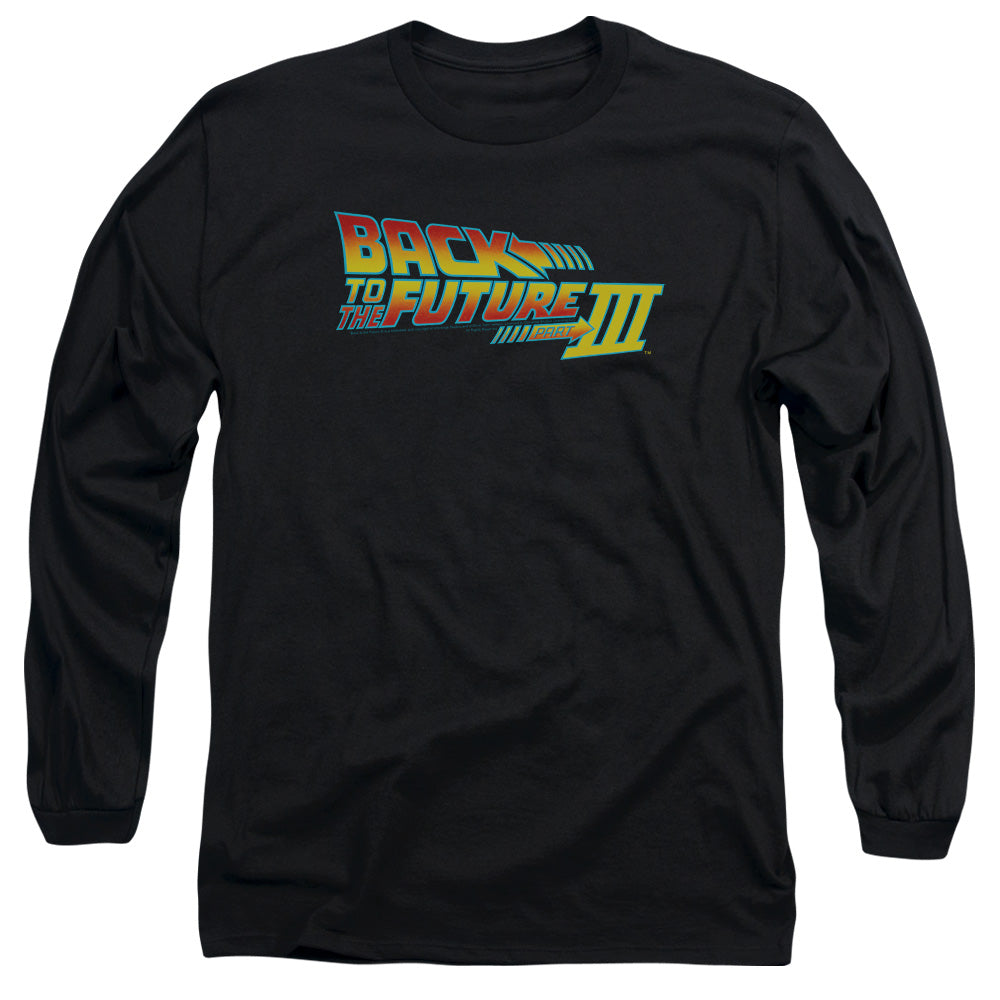 Back To The Future Iii Logo Mens Long Sleeve Shirt Black Black Hoodie, Sweatshirt | CiraTrend.com (Image 1)