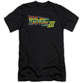 Back To The Future Iii Logo Premium Bella Canvas Slim Fit Mens T Shirt Black Hoodie, Sweatshirt | CiraTrend.com (Image 1)