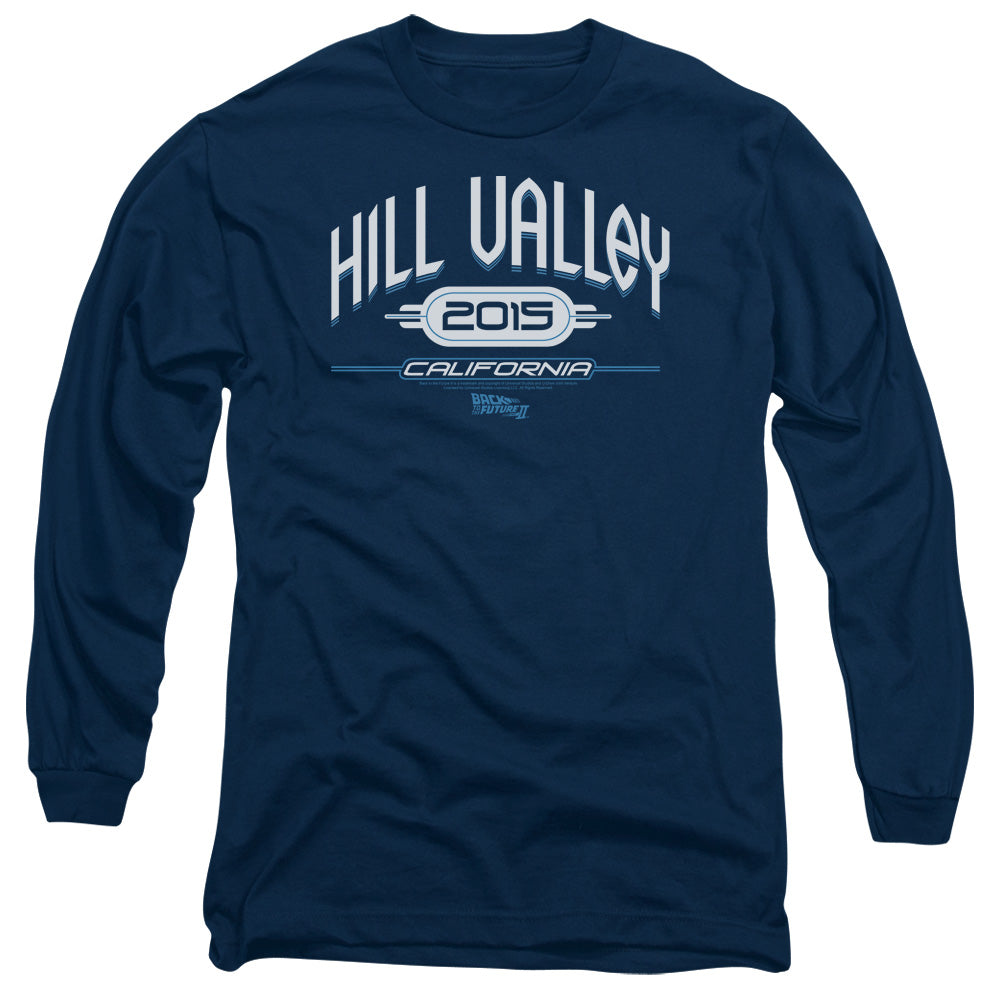 Back To The Future Ii Hill Valley 2015 Mens Long Sleeve Shirt Navy Navy Hoodie, Sweatshirt | CiraTrend.com (Image 2)