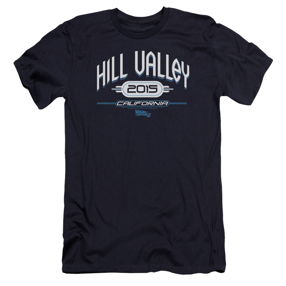 Back To The Future II Hill Valley 2015 Premium Bella Canvas Slim Fit Mens T Shirt Navy Blue Hoodie, Sweatshirt