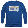 Back To The Future Outatime Plate Mens Long Sleeve Shirt Royal Blue Hoodie, Sweatshirt | CiraTrend.com (Image 1)