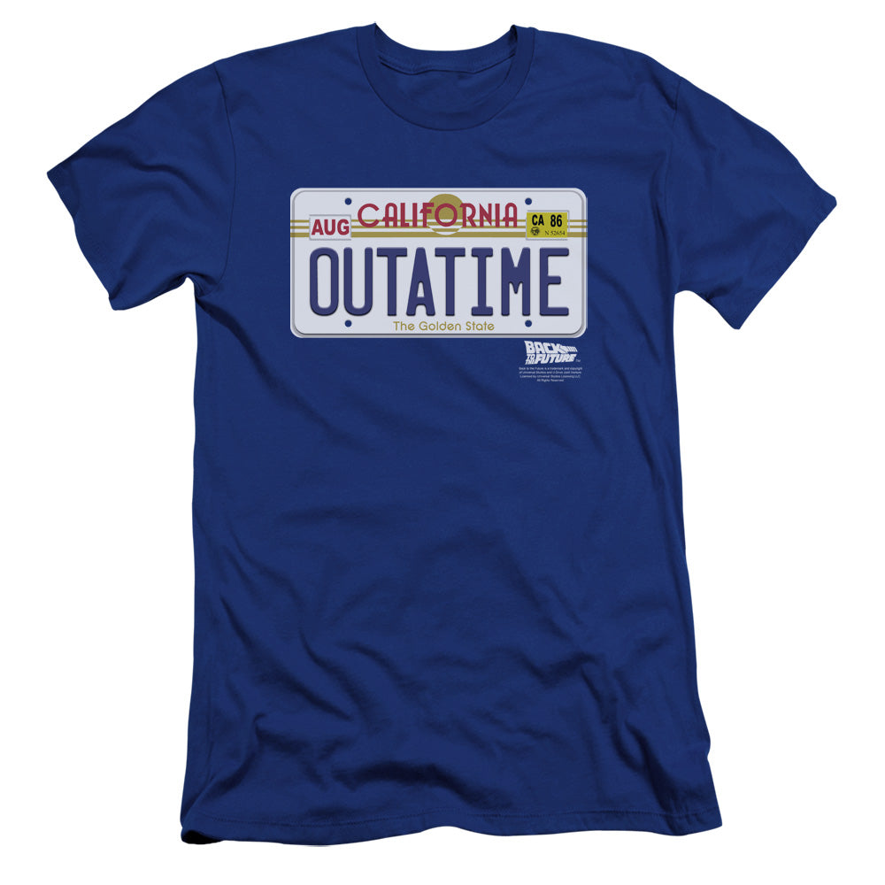 Back To The Future Outatime Plate Premium Bella Canvas Slim Fit Mens T Shirt Royal Blue Hoodie, Sweatshirt (Image 2)