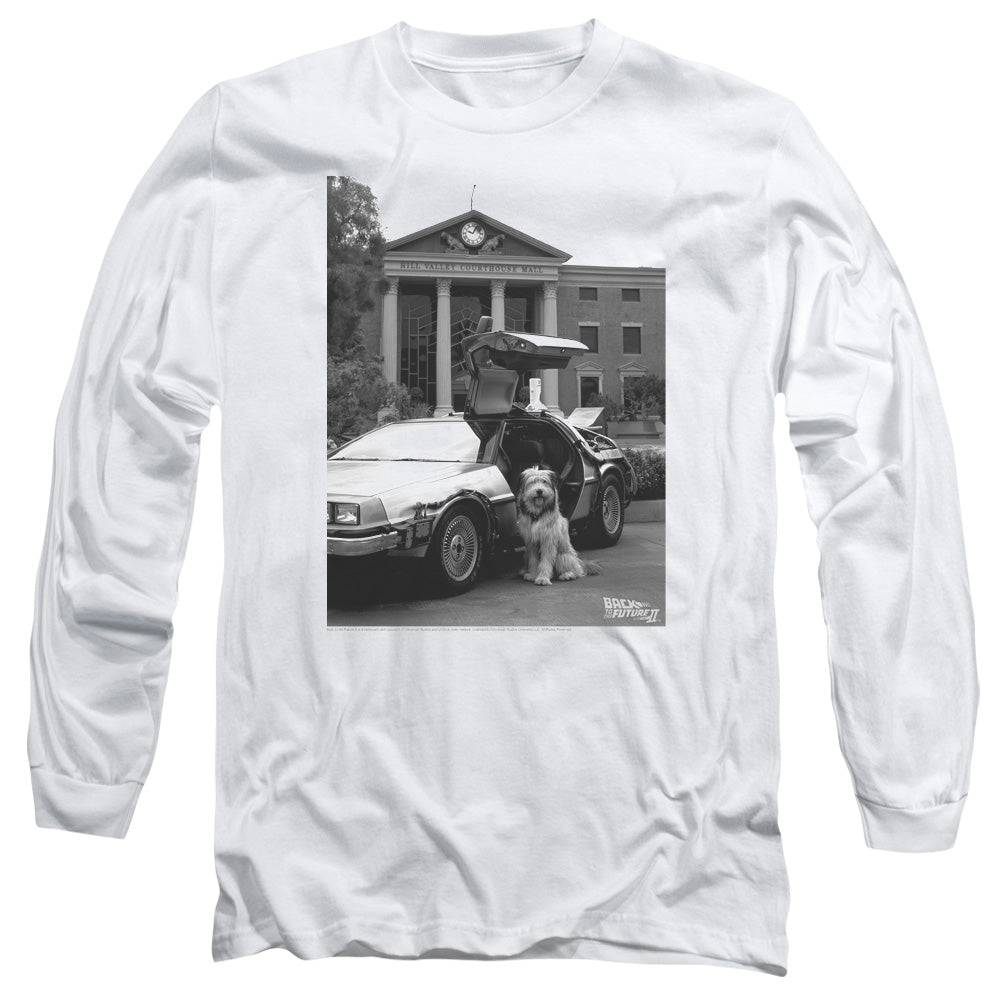 Back To The Future Ii Einstein Mens Long Sleeve Shirt White Hoodie, Sweatshirt | CiraTrend.com (Image 2)