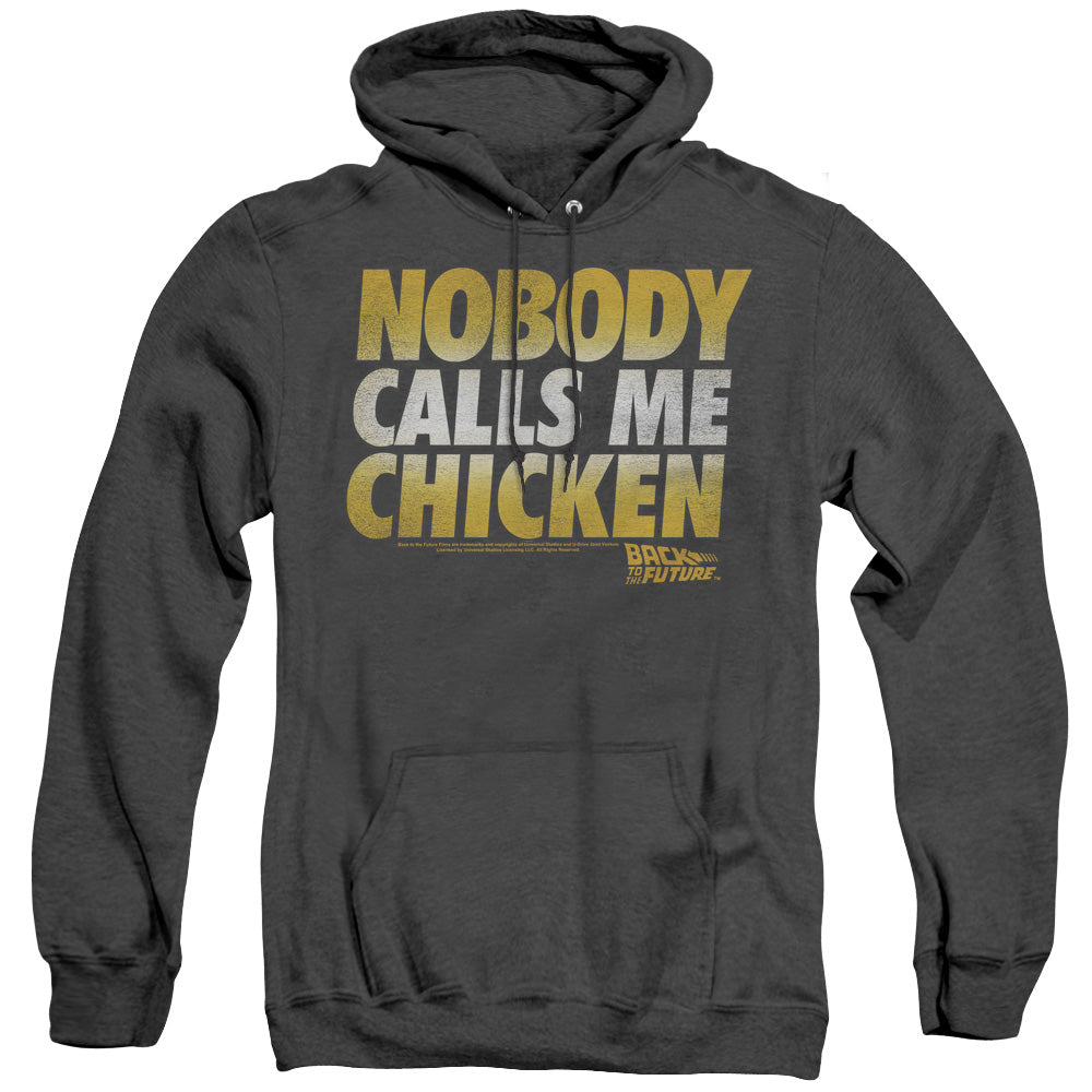 Back To The Future Chicken Mens Heather Hoodie Black Black T-Shirts, Sweatshirt | CiraTrend.com (Image 2)