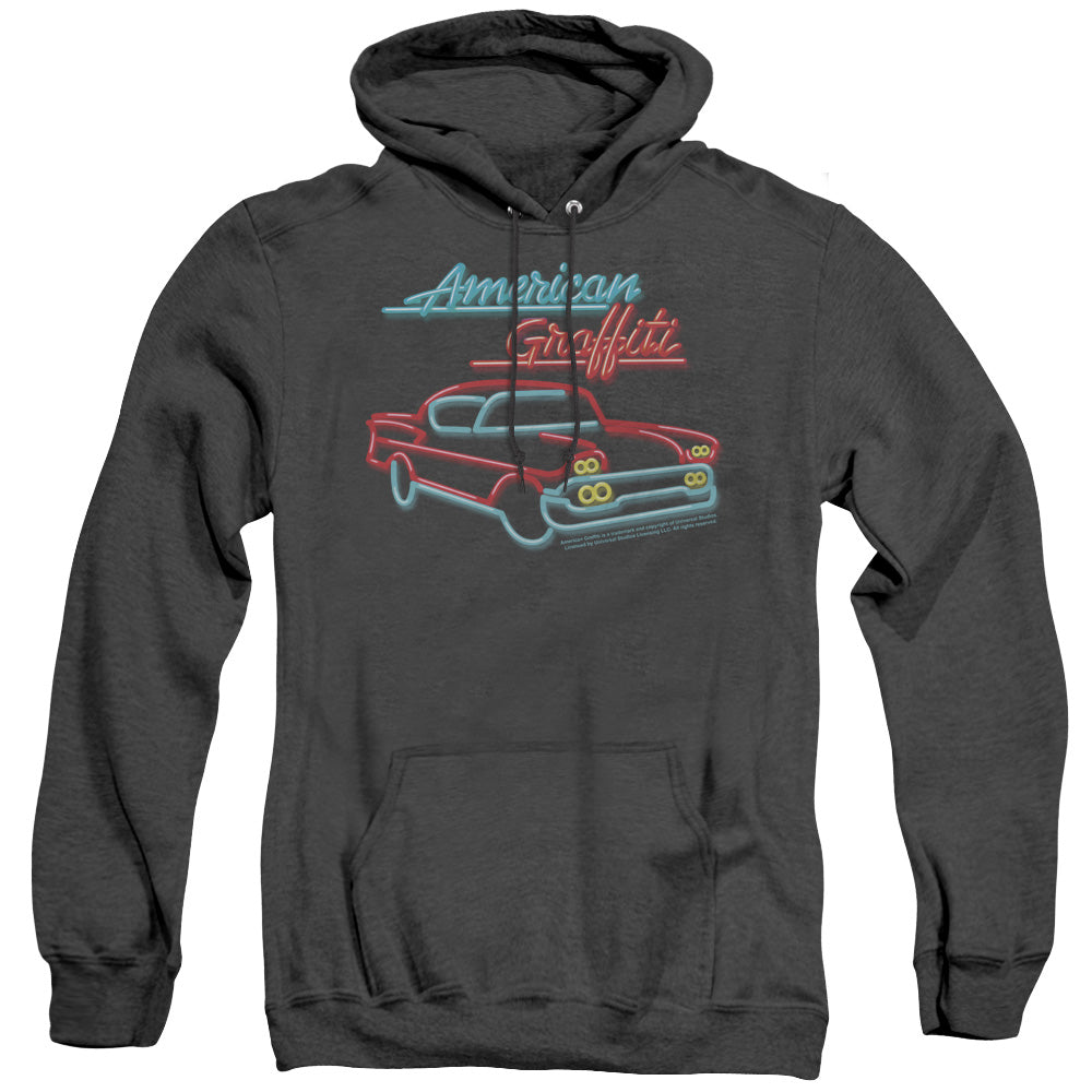 American Grafitti Neon Mens Heather Hoodie Black Black T-Shirts, Sweatshirt | CiraTrend.com (Image 1)