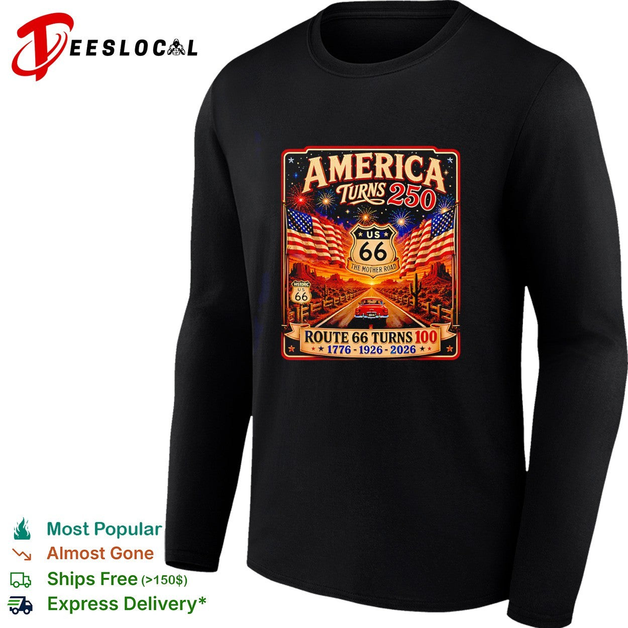 USA 250 US Highway 66 Road Anniversary vintage shirt