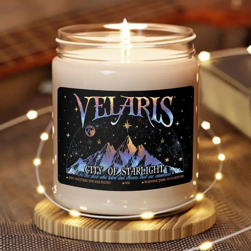 Velaris City of Starlight Candle, to the Stars Who Listen and the Dreams That Are Answered Candle, Books for Life Candle,...