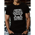 Vibrant Hunting & Fishing Graphic Tee - Men's Casual T-Shirt - Breathable, Quick-Drying, Soft Cotton Fabric, Short...