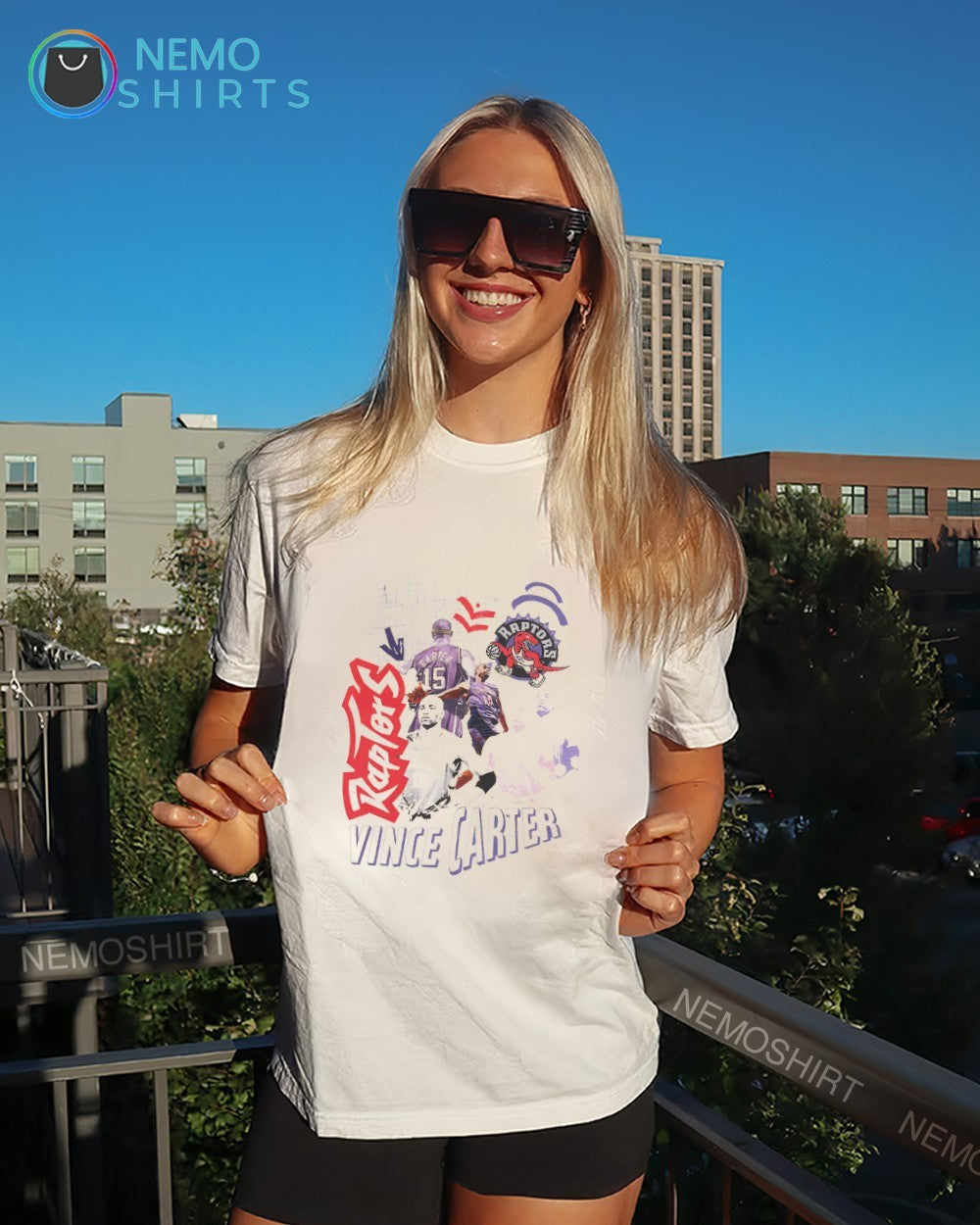 Vince Carter Toronto Raptors player collage graphic shirt