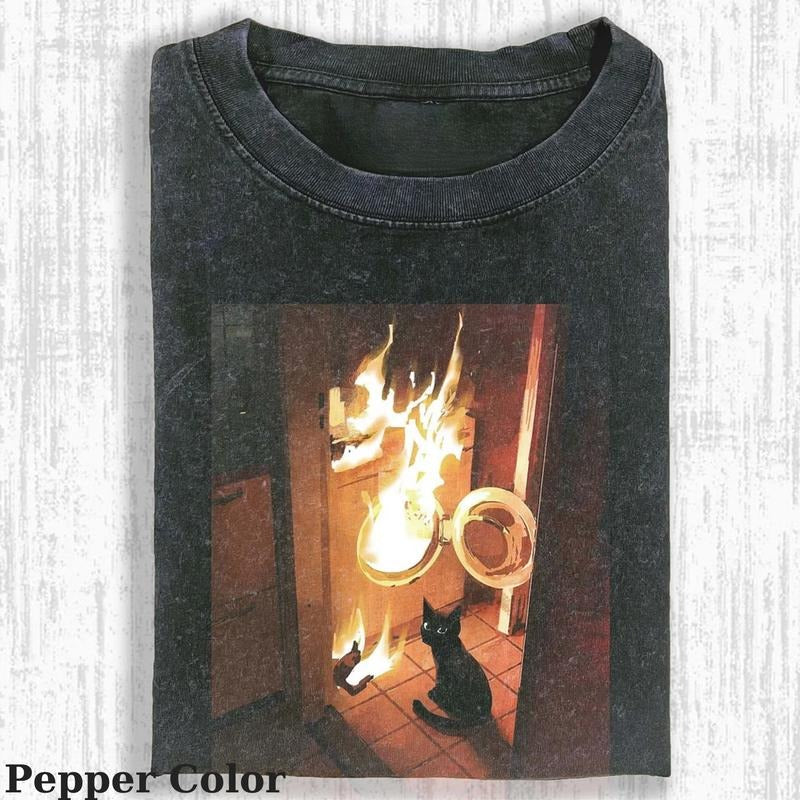 Vintage Calm And Collected Cat T-shirt, Fantasy Kitten Tshirt, Cute Cat Shirt, Love Cat Tshirt, Meme Cringe Funny Dumb...