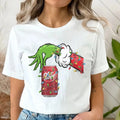 Vintage Christmas Shirt Grnnch Hand Holding Dr P Shirt, Funny Christmas Drinking Tshirt Hoodie, Sweatshirt | CiraTrend.com