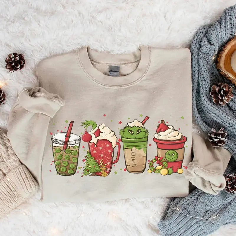 Vintage Coffee Christmas Sweatshirt, Retro Christmas Shirt, Christmas Crewneck, Cute Christmas Shirt, Family Christmas...
