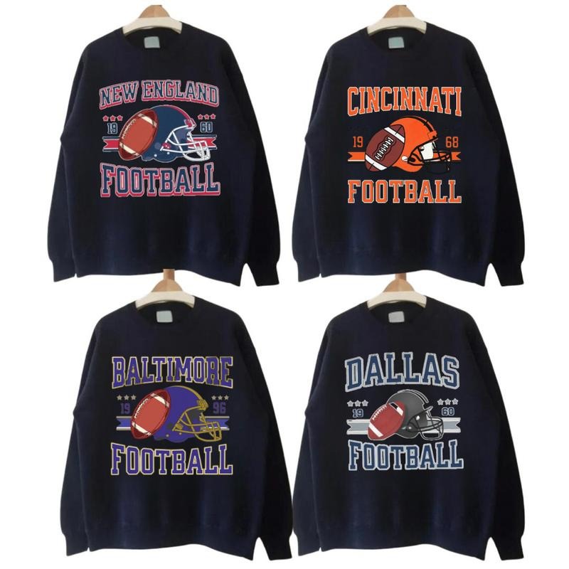 Vintage Graphic Teams Football Retro Sweatshirt Football Thowback Sweatshirt, Buffalo Football Sweatshirt, Kansas City...