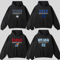 Vintage NCAA College Basketball Hoodie Classic Unisex Streetwear Tee 100% Cotton Graphic Crew Neck Short Sleeve Fitted...