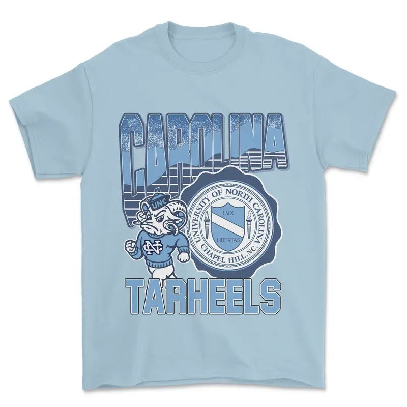 Vintage UNC Tar Heels Mascot Unisex T-Shirt, NCAA UNC Tar Heels Shirt, University of North Carolina Graphic Tee, Soft...