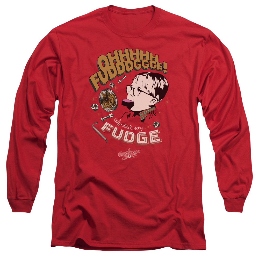 A Christmas Story Fudge Mens Long Sleeve Shirt Red Hoodie, Sweatshirt | CiraTrend.com (Image 1)