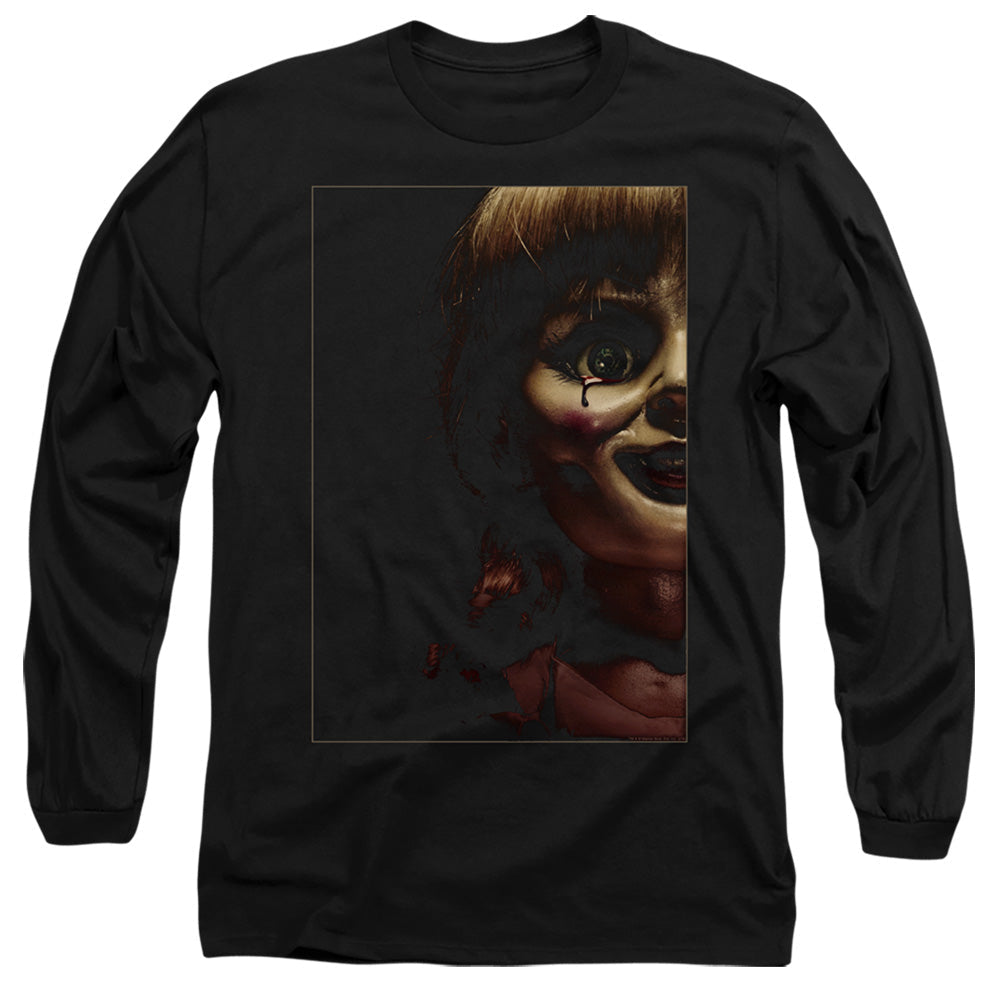 Annabelle Doll Tear Mens Long Sleeve Shirt Black Hoodie, Sweatshirt | CiraTrend.com (Image 1)
