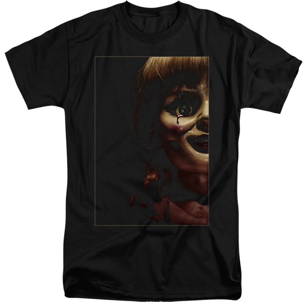 Annabelle Doll Tear Mens Tall T Shirt Black Hoodie, Sweatshirt | CiraTrend.com (Image 1)