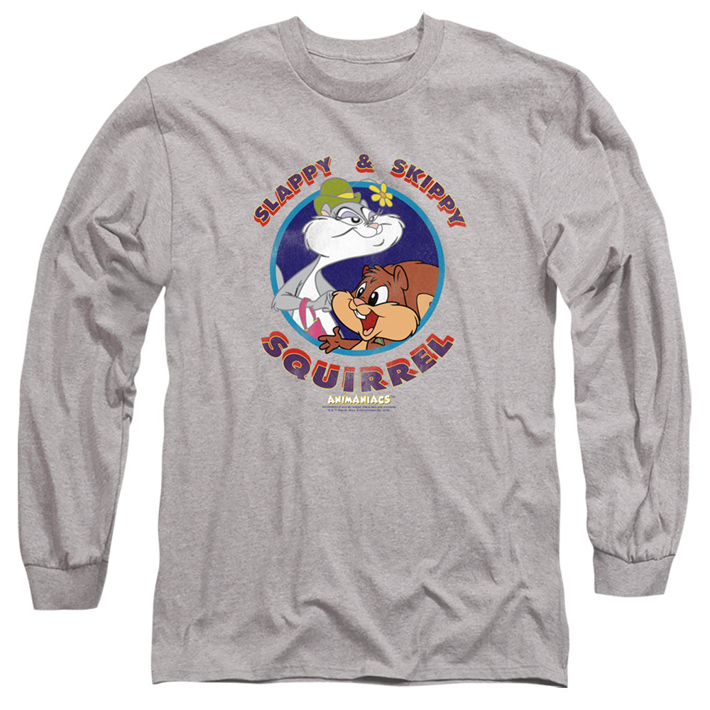 Animaniacs Slappy And Skippy Squirrel Mens Long Sleeve Shirt Athletic Heather Hoodie, Sweatshirt | CiraTrend.com (Image 1)