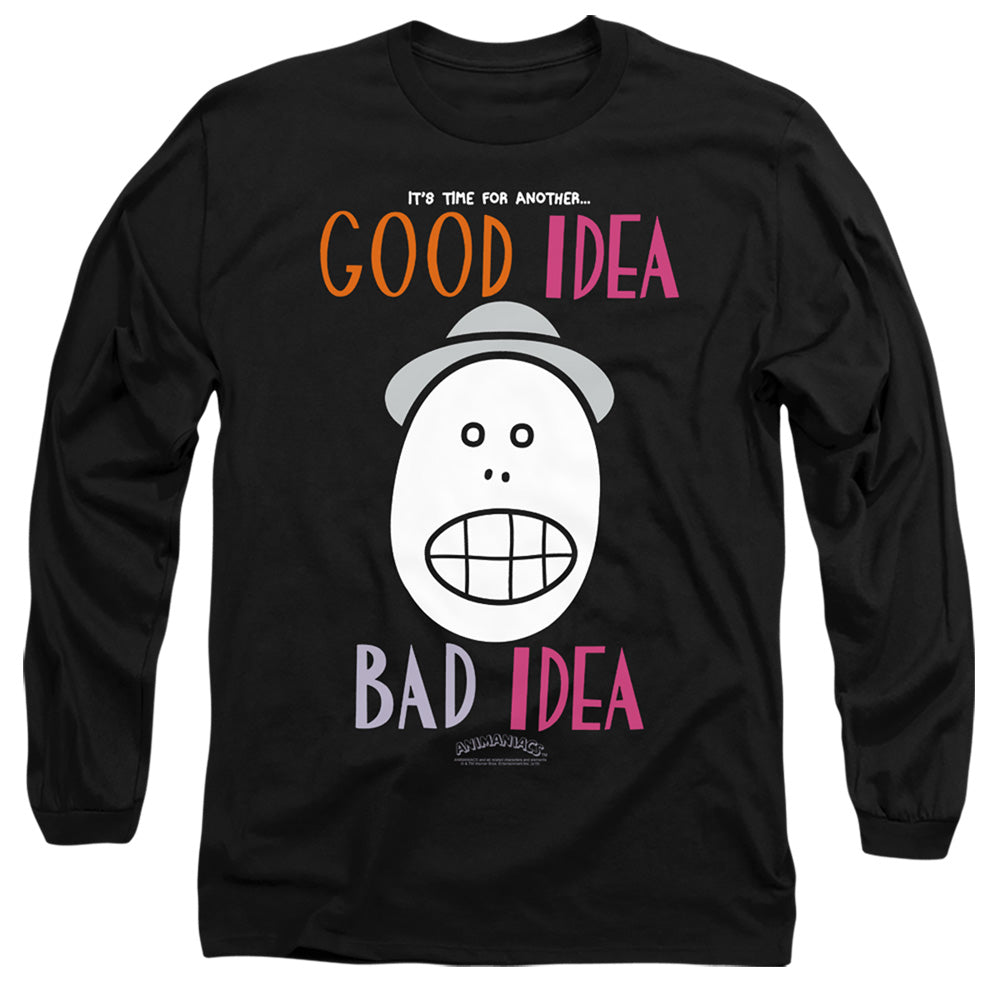 Animaniacs Good Idea Bad Idea Mens Long Sleeve Shirt Black Hoodie, Sweatshirt | CiraTrend.com (Image 2)