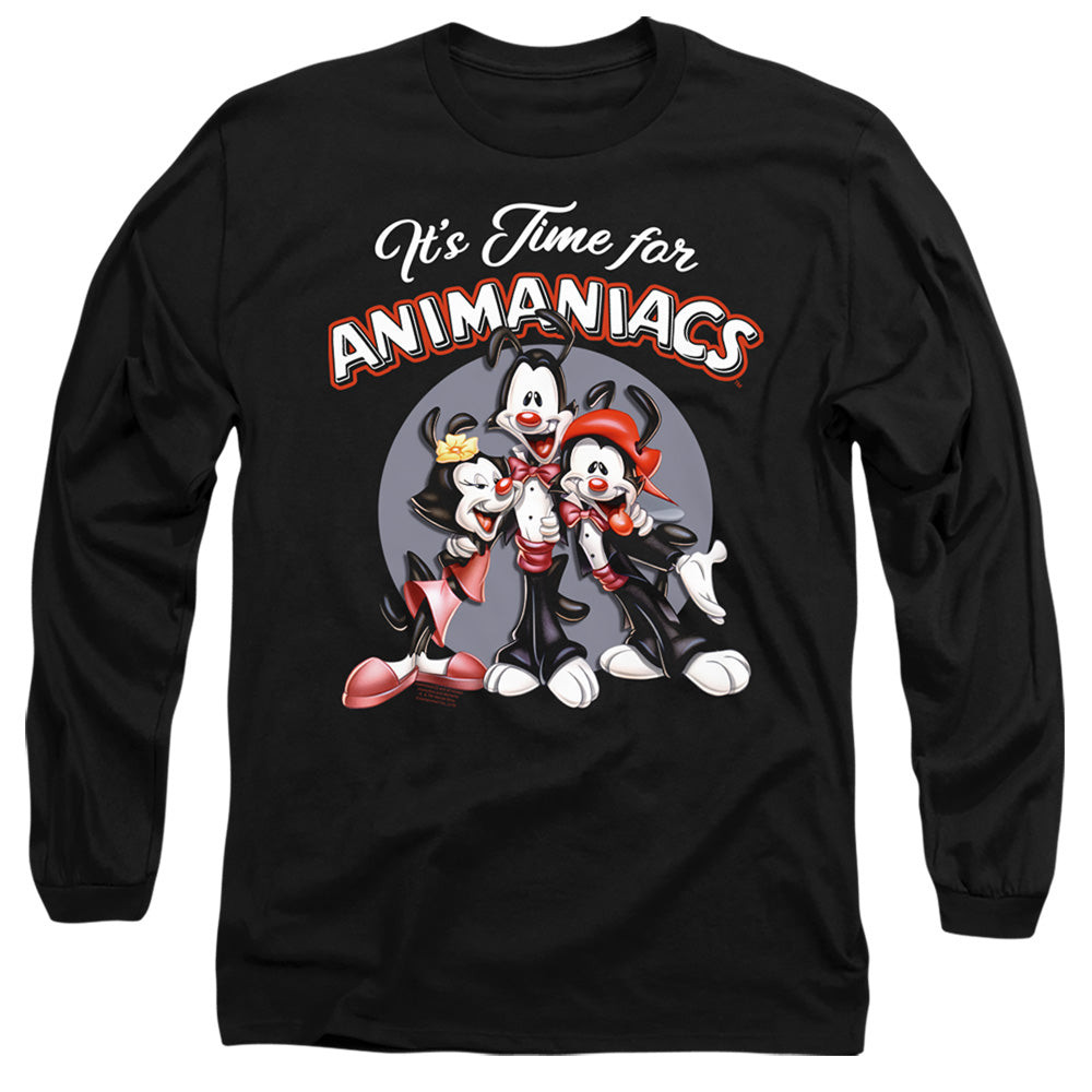 Animaniacs Its Time For Mens Long Sleeve Shirt Black Hoodie, Sweatshirt | CiraTrend.com (Image 1)