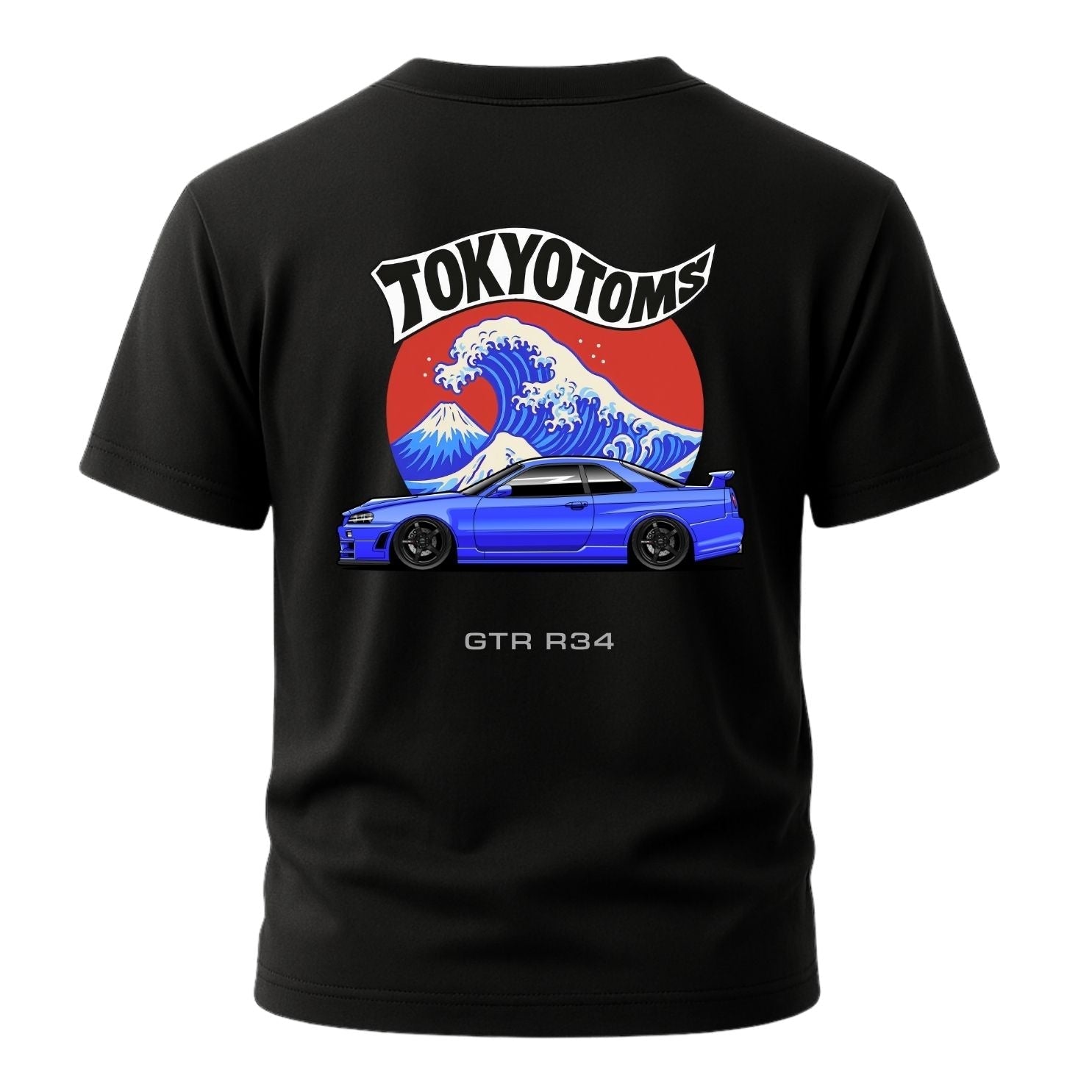 Tokyo Toms Nissan GTR R34 Wave T-Shirt Hoodie, Sweatshirt | CiraTrend.com (Image 2)