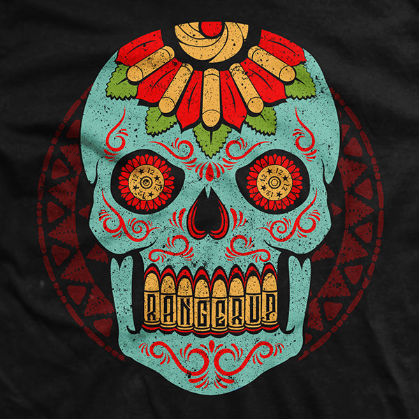 Halloween - Blue Sugar Skull T-Shirt Hoodie, Sweatshirt | CiraTrend.com (Image 2)