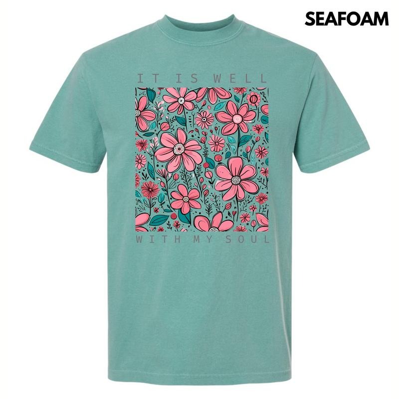 Well With My Soul Florals Comfort Colors T-Shirt 'NLB' Hoodie, Sweatshirt | CiraTrend.com
