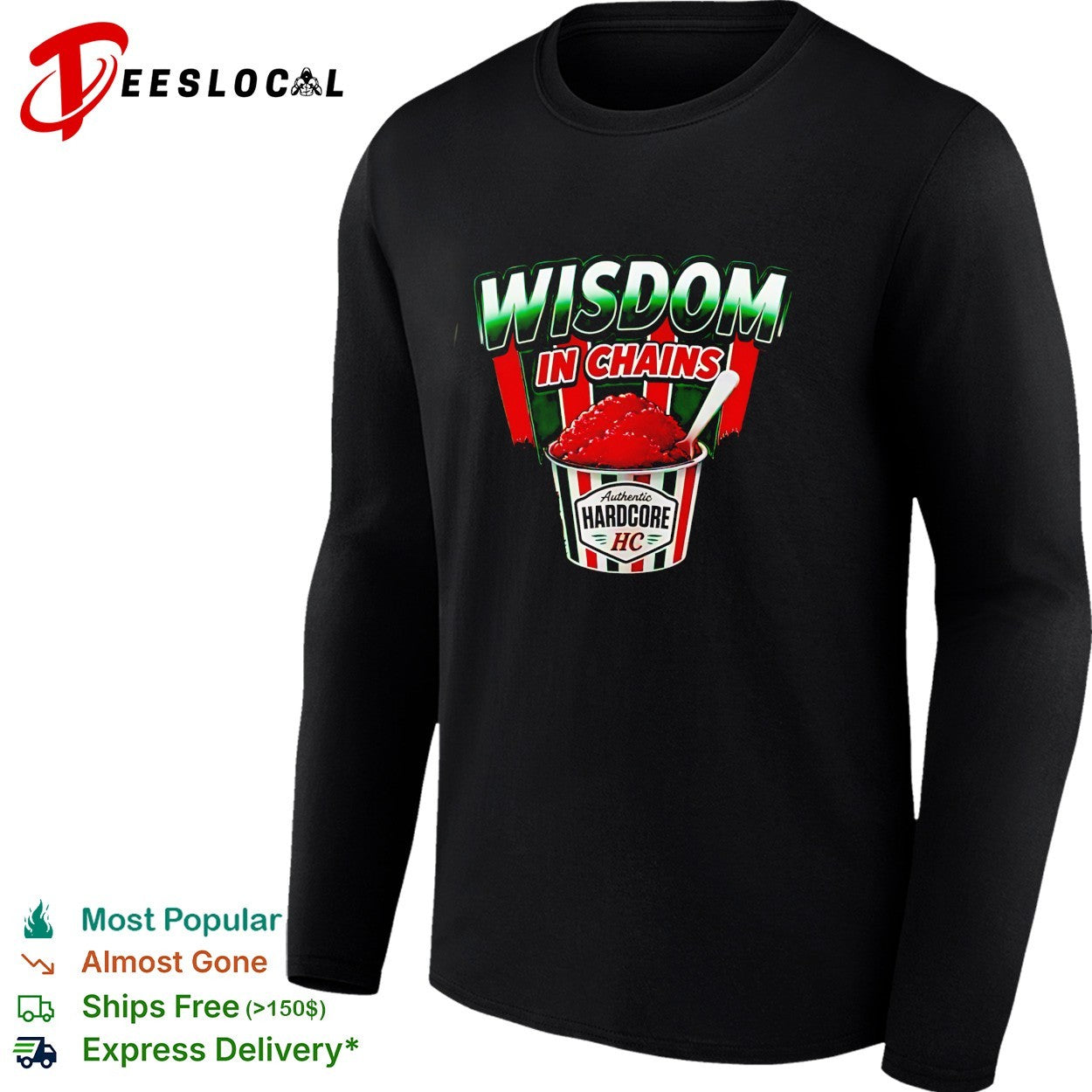 Wisdom in Chains authentic hardcore shaved ice shirt