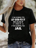 Women's Letter Print Round Neck Tee, Vintage Trendy Short Sleeve Graphic T-shirt For Daily Wear, Casual Ladies Summer...