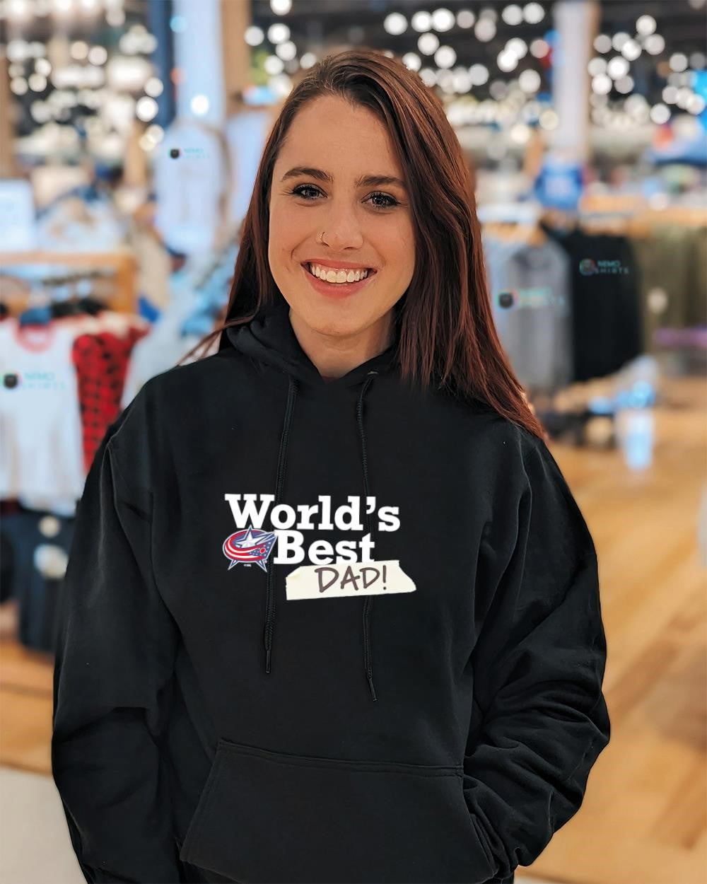 World’s Best Dad with Columbus Blue Jackets logo shirt