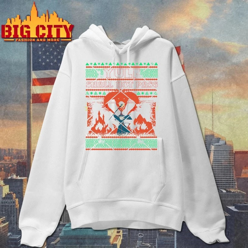 Yule Shall Not Pass Wizard Battle Festive Fantasy ugly christmas shirt