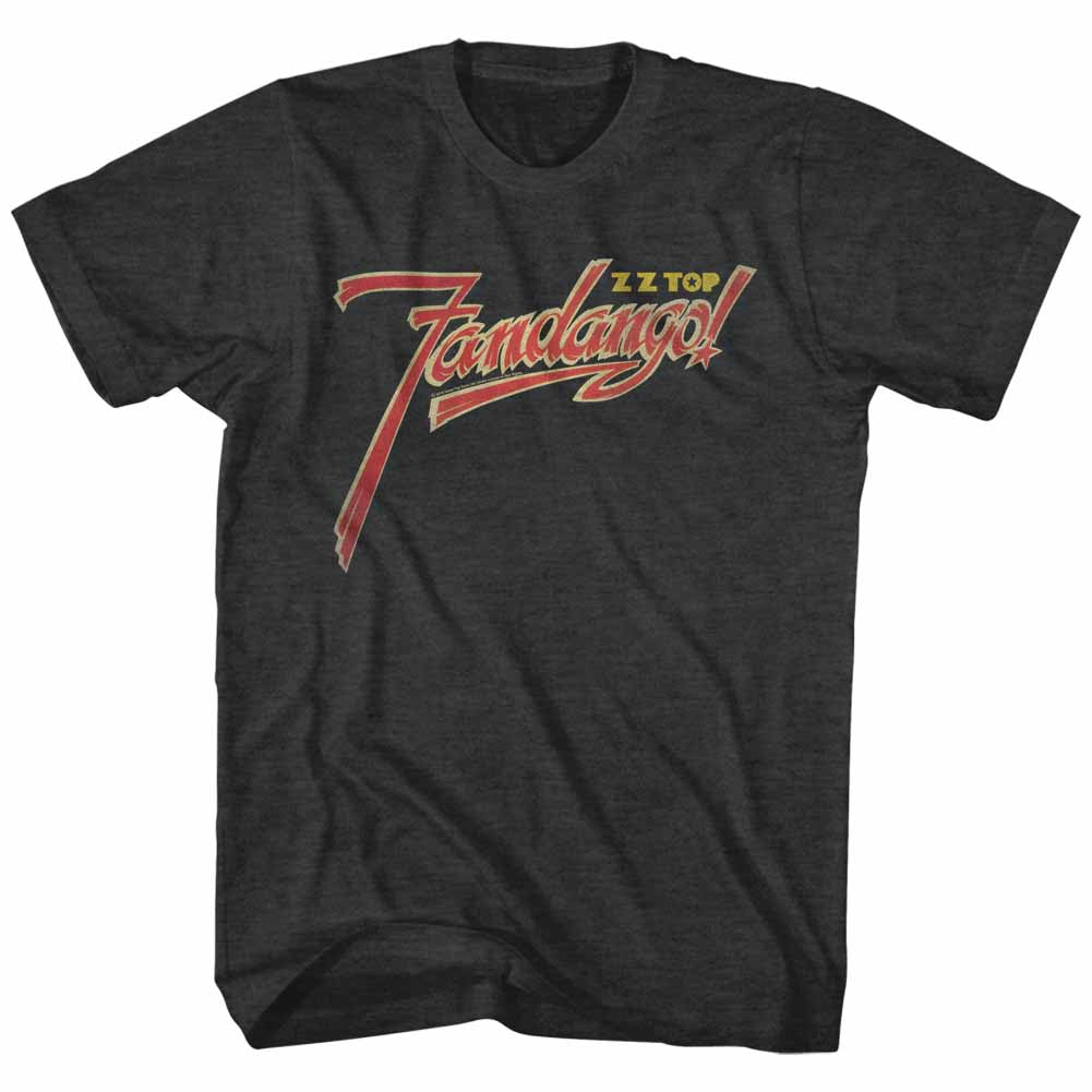 ZZ Top Mens S/S T-Shirt - Fandango Logo - Heather Black Heather Hoodie, Sweatshirt | CiraTrend.com
