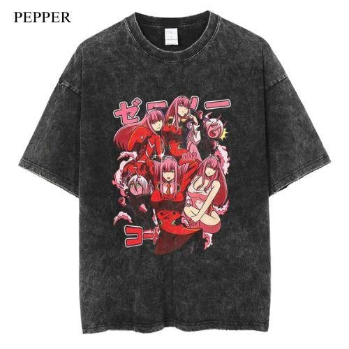 Zero Two Vintage T-Shirt, Anime Manga Unisex T-Shirt, Gift For Him Menswear Top Hoodie, Sweatshirt | CiraTrend.com