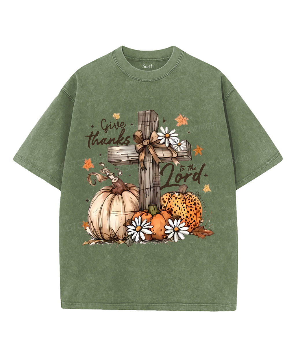 Give Thanks Lord Unisex Washed Christian T-shirt Hoodie, Sweatshirt | CiraTrend.com (Image 5)