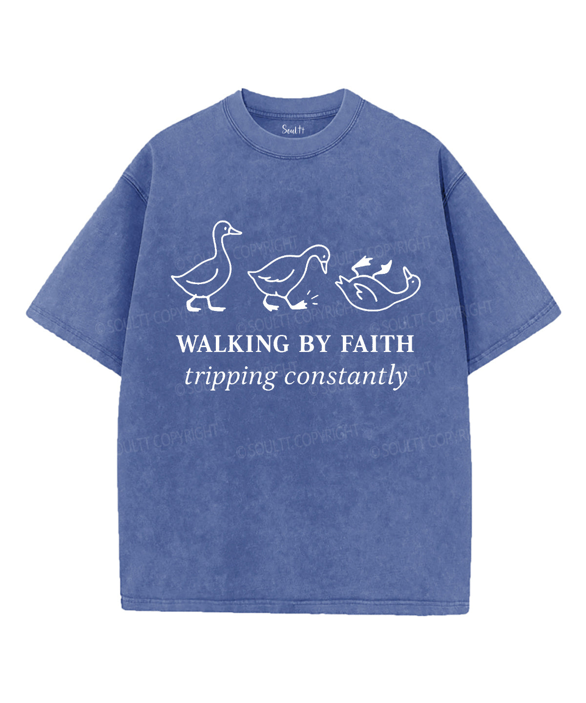 Walking By Faith Unisex Washed Christian T-shirt Hoodie, Sweatshirt | CiraTrend.com (Image 4)