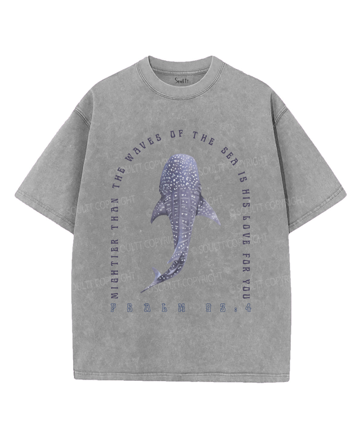 Mightier Than The Waves Unisex Washed Christian T-shirt Style005 Hoodie, Sweatshirt | CiraTrend.com (Image 3)