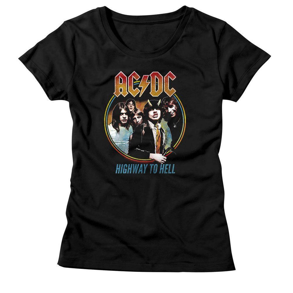 AC/DC - Highway To Hell Tricolor Womens T-Shirt Hoodie, Sweatshirt | CiraTrend.com
