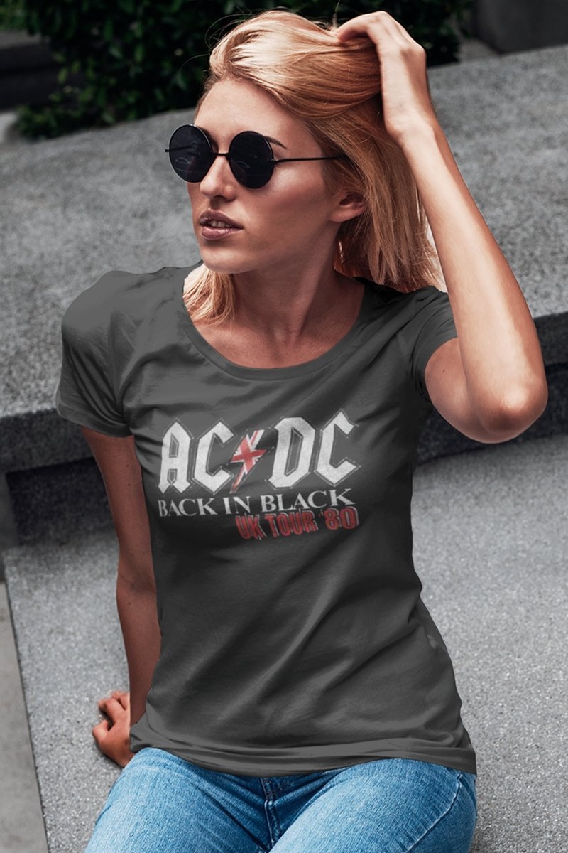 AC/DC - In Black UK Tour Boyfriend Tee Hoodie, Sweatshirt | CiraTrend.com (Image 1)