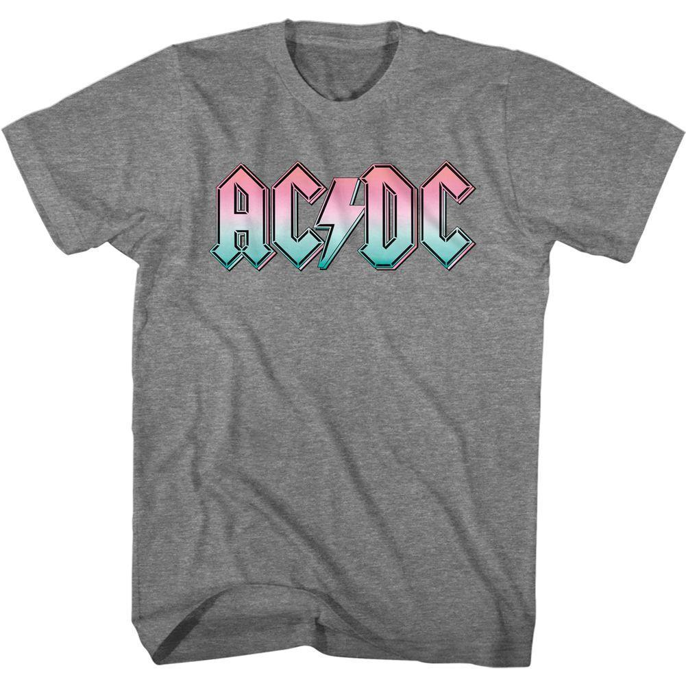 AC/DC - Pastel Gradient Logo Boyfriend Tee Hoodie, Sweatshirt | CiraTrend.com