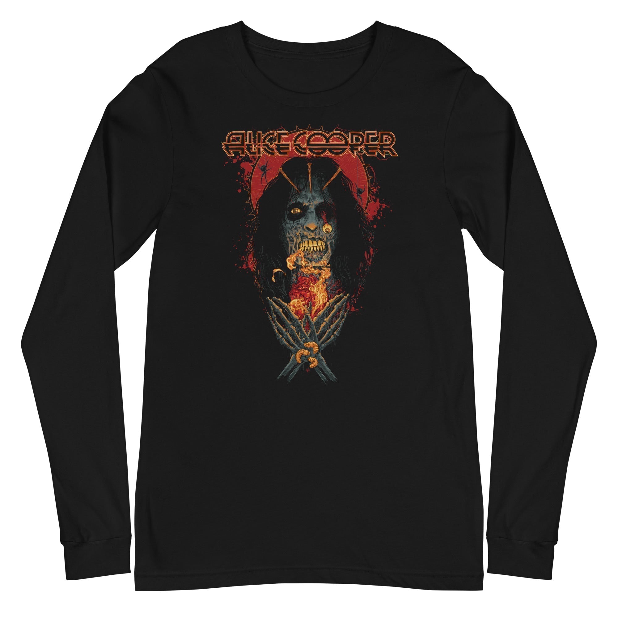 Alice Cooper Skeleton Mens Long Sleeve T Shirt Black Hoodie, Sweatshirt | CiraTrend.com