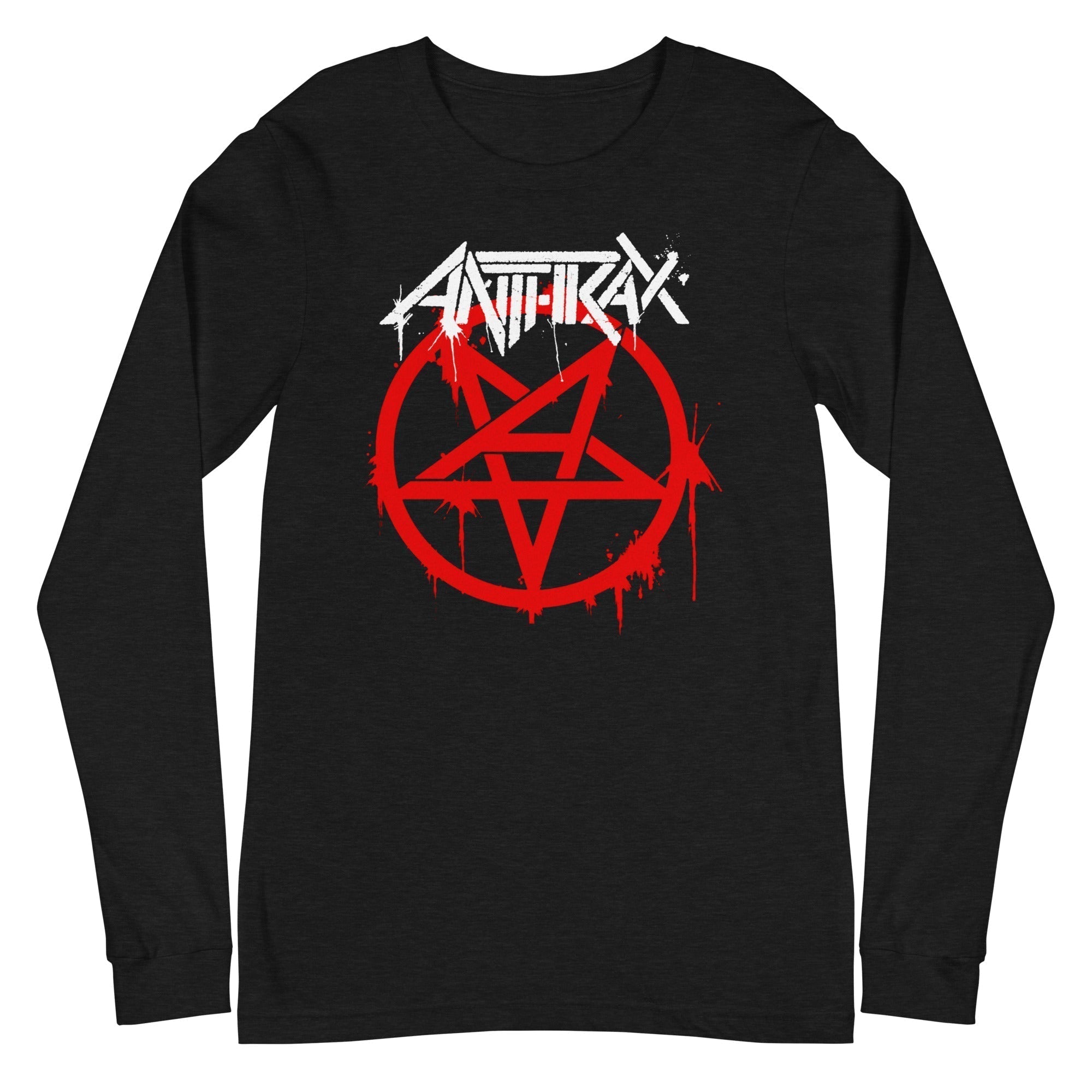 Anthrax Pentagram Logo Mens Long Sleeve T Shirt Black Hoodie, Sweatshirt | CiraTrend.com