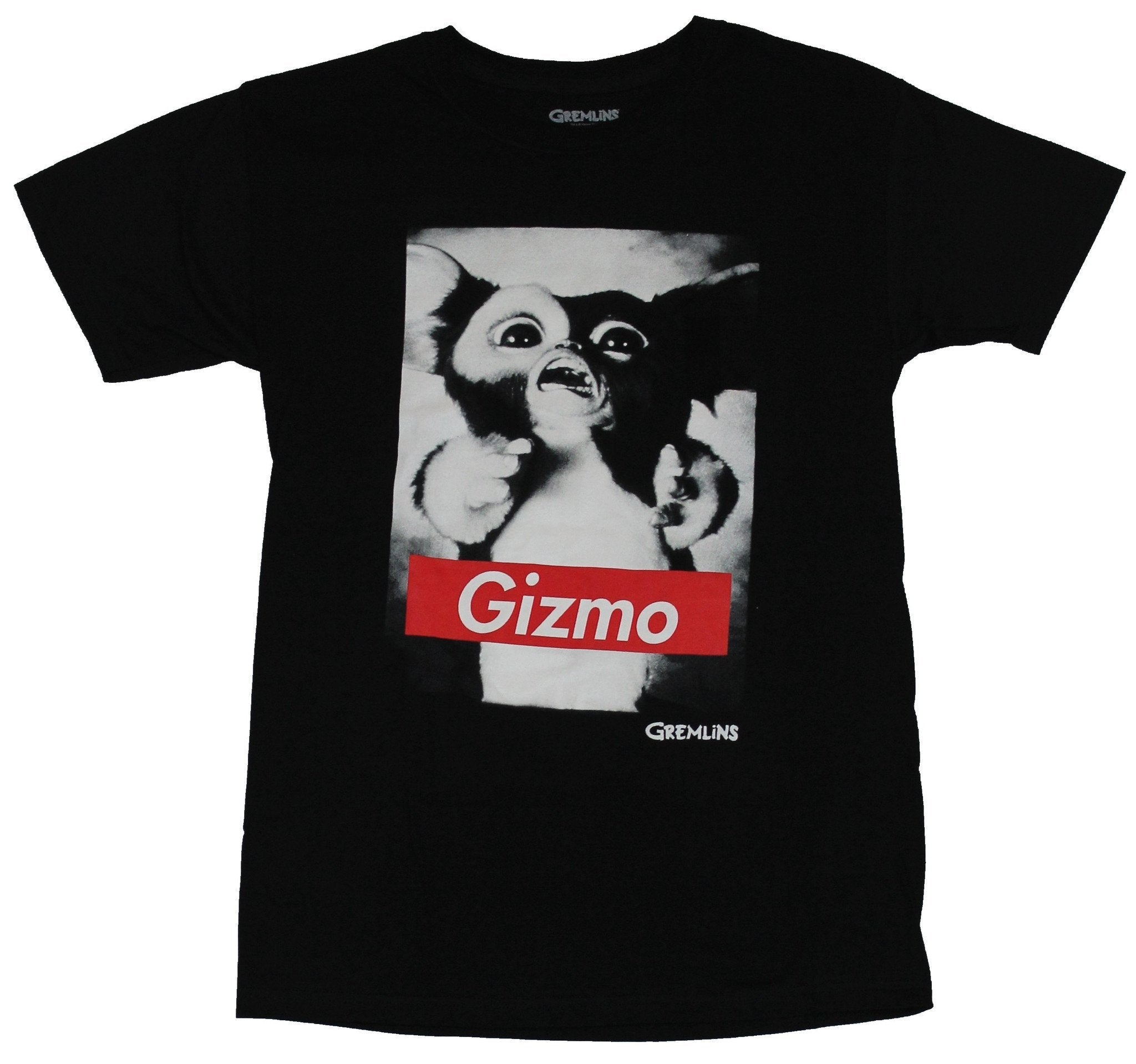 Gremlins Mens T-Shirt - Black and White Gizmo Photo W/ Red Name Bar Hoodie, Sweatshirt | CiraTrend.com