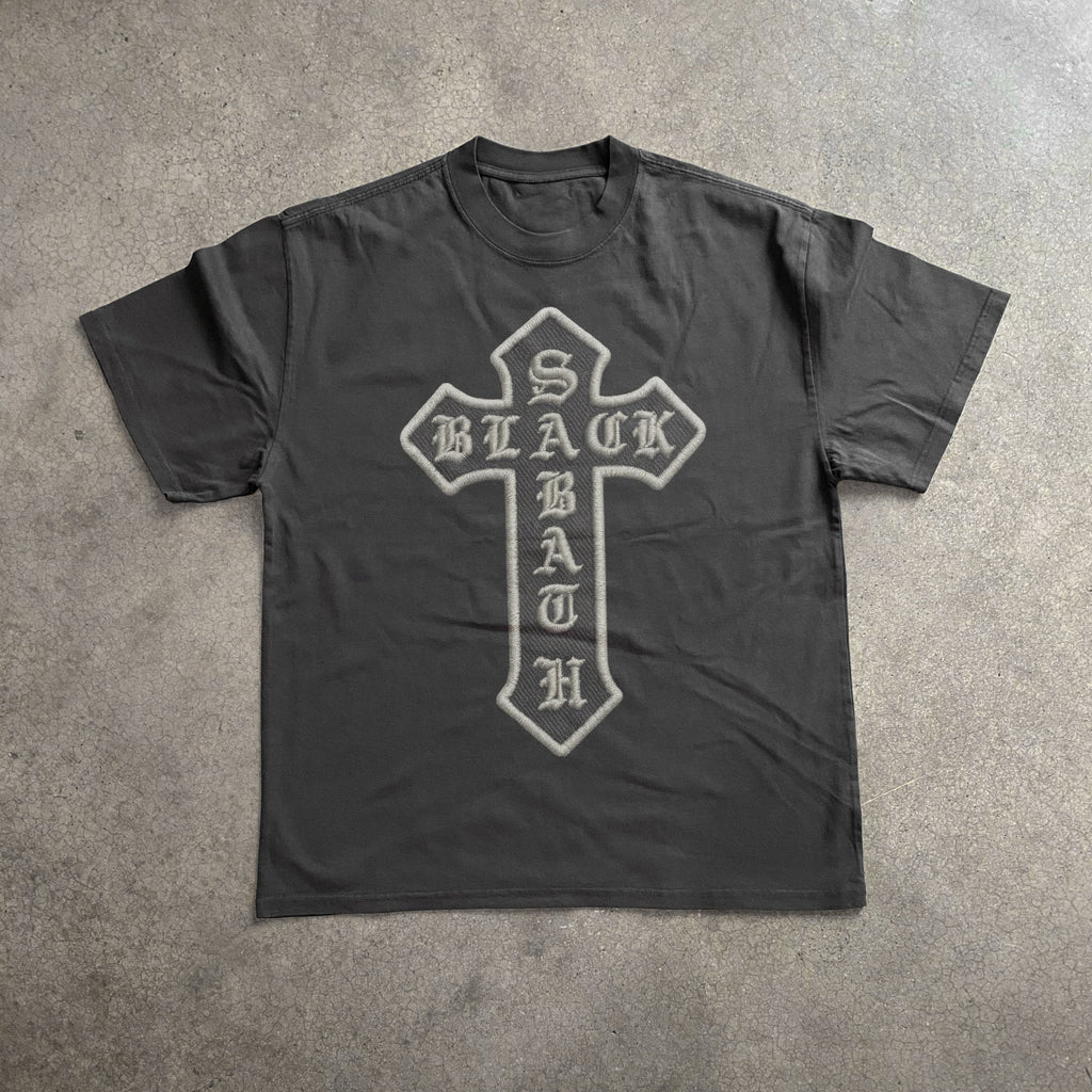 BLACK SABATH CROSS LOGO HEAVYWEIGHT BLACK T-SHIRT Hoodie, Sweatshirt | CiraTrend.com (Image 1)