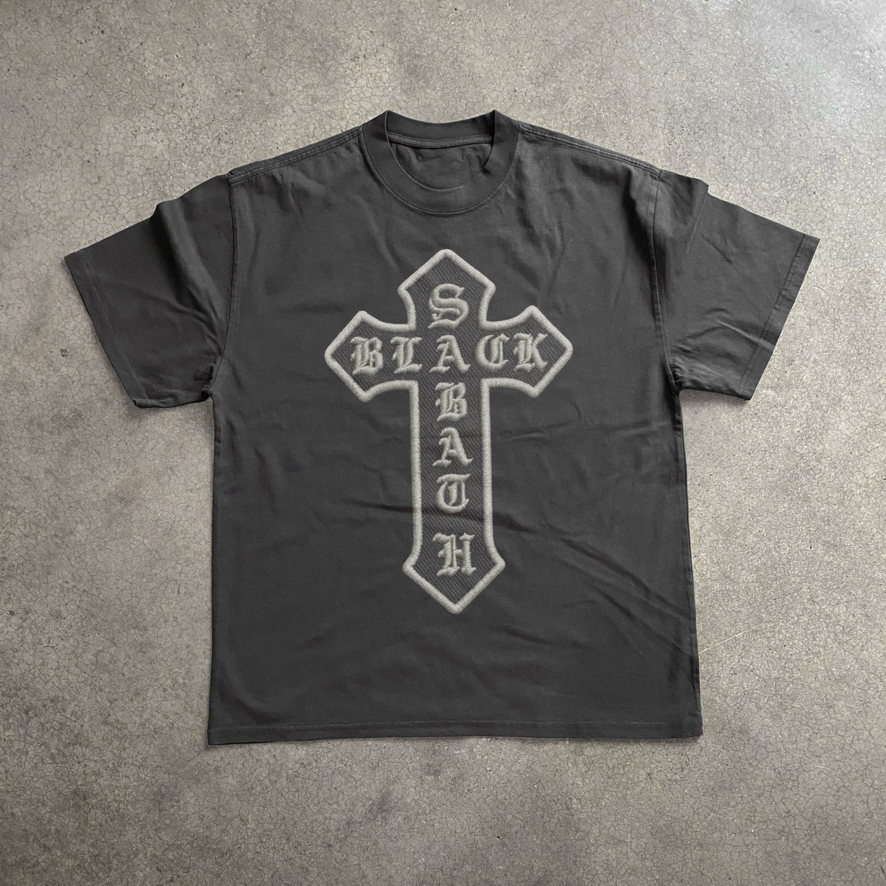 BLACK SABATH CROSS LOGO HEAVYWEIGHT BLACK T-SHIRT Hoodie, Sweatshirt | CiraTrend.com (Image 1)