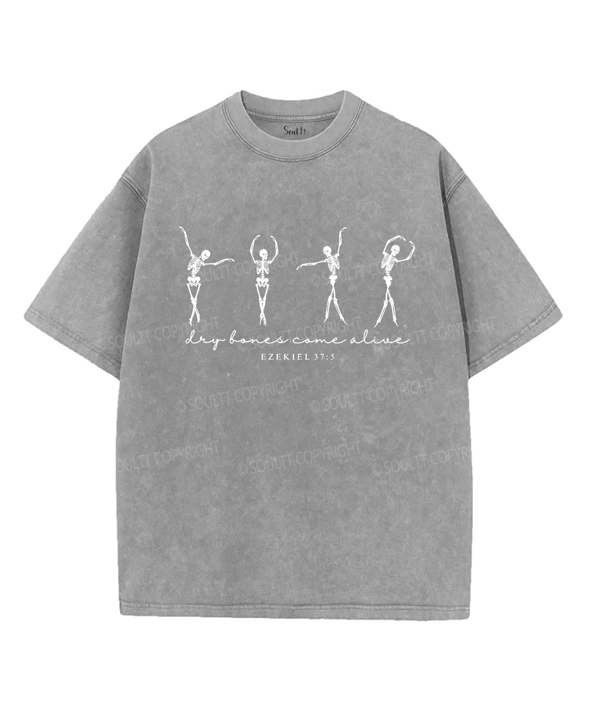 Skeleton Unisex Washed Christian T-shirt Hoodie, Sweatshirt | CiraTrend.com (Image 3)