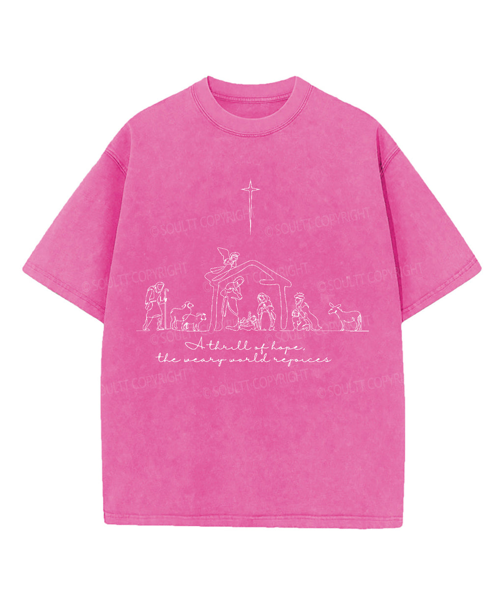 A Thrill Of Hope Washed Christian T-shirt Hoodie, Sweatshirt | CiraTrend.com (Image 3)
