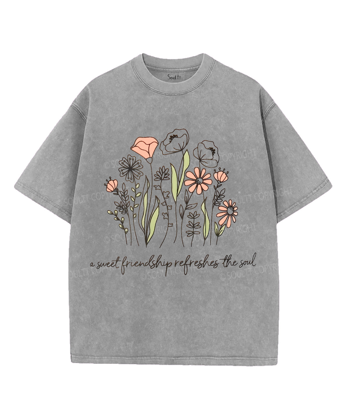 A Sweet Friendship Refreshes The Soul Unisex Washed Christian T-shirt Hoodie, Sweatshirt | CiraTrend.com (Image 2)