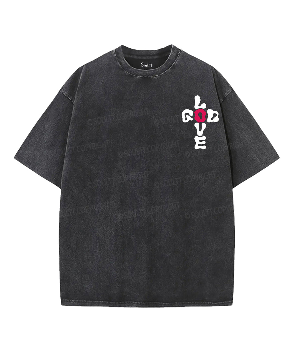 Love God Double Sided Unisex Washed Christian T-shirt Hoodie, Sweatshirt | CiraTrend.com (Image 2)