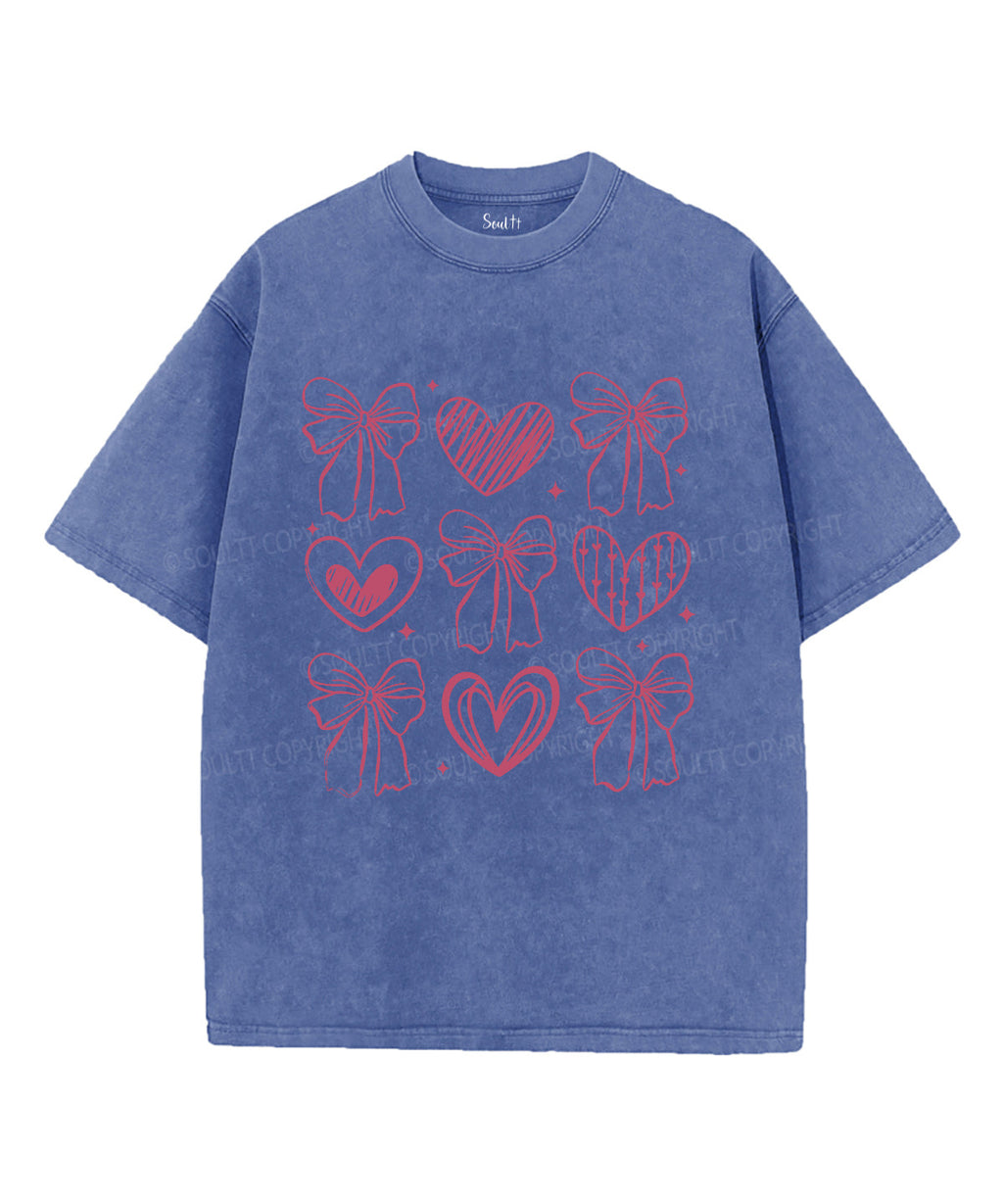 Love Heart Bow Unisex Washed Christian T-shirt Hoodie, Sweatshirt | CiraTrend.com (Image 4)